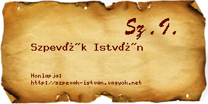 Szpevák István névjegykártya