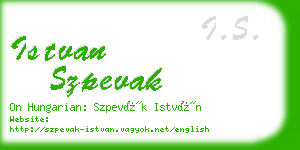 istvan szpevak business card
